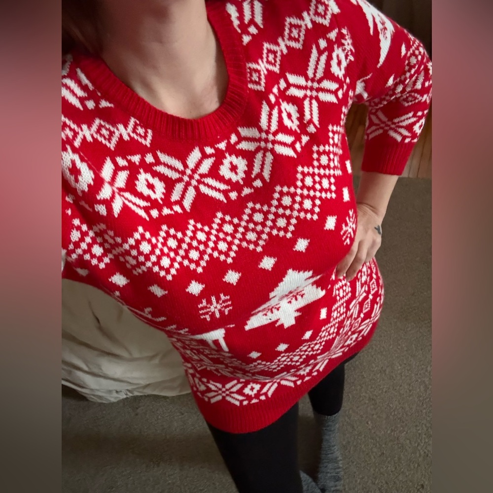 Red and White Women's Holiday Sweater